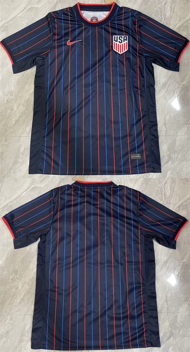 Men's United States Blank Navy Away Jersey